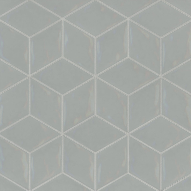 Sorrento Grigio Rhombus Ceramic Tile - Glossy - 4" X 6.5"