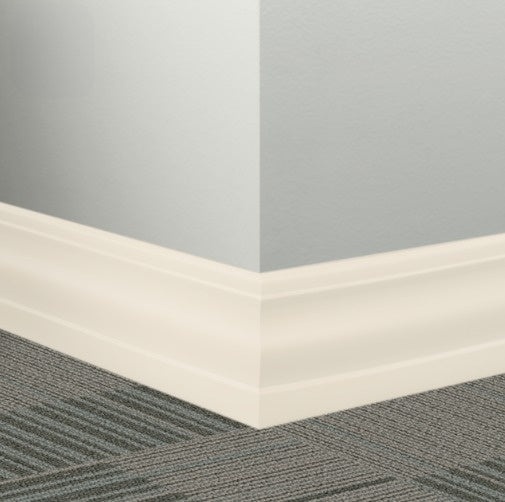 Johnsonite Snow White Rubber Millwork Contoured Wall Base - 4 1/4" X 96" X 3/8" Delinate - Millwork Contoured Wall Base