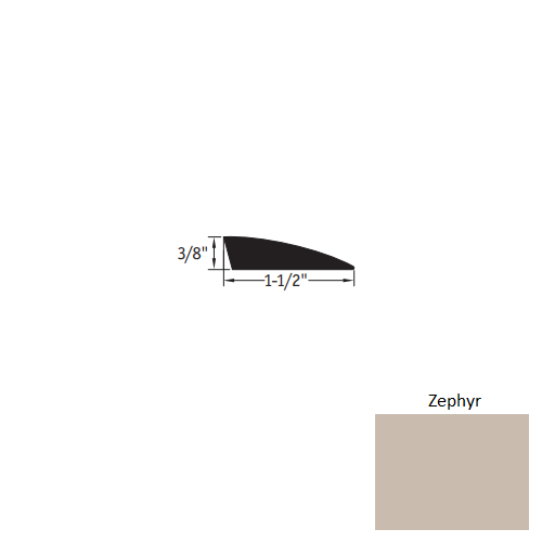 Johnsonite Zephyr Vinyl Moulding / Trim - 3/8" X 12 Ft (144") Carpet Reducer - Carpet Reducer