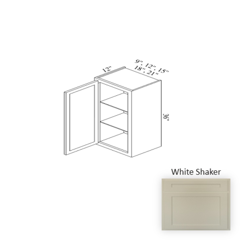 White Shaker Wood Kitchen Wall Cabinet