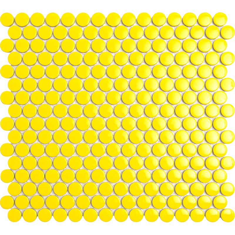 Orbit Sun Porcelain Mosaic - 0.75" x 0.75" Penny Round - Glossy