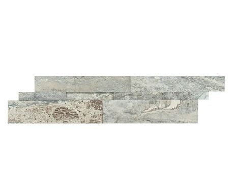 Milestone Silver Ash Porcelain Ledgestone - Honed - 6" X 24"