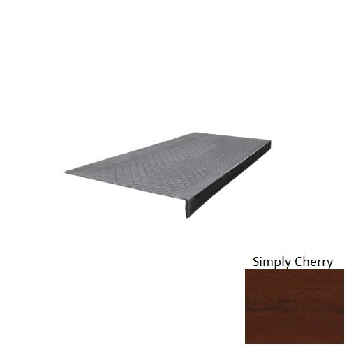 Evolving Styles Wood Elements Simply Cherry Type 600 Distinct Designs Rubber - 12" X 72" Stair Tread - Diamond Profile Design