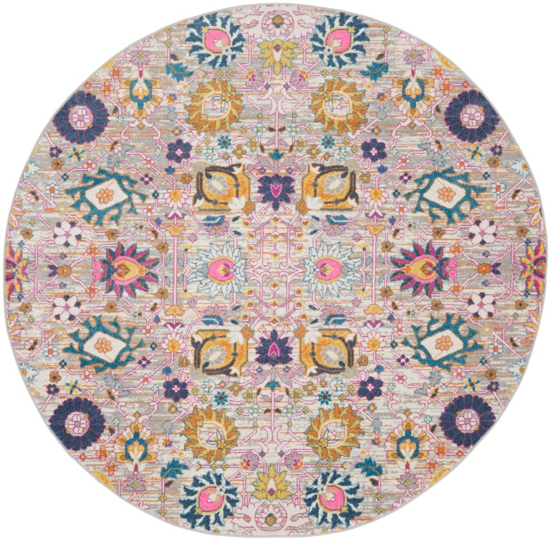 Passion Psn01 Silver Polypropylene Bohemian Area Rug