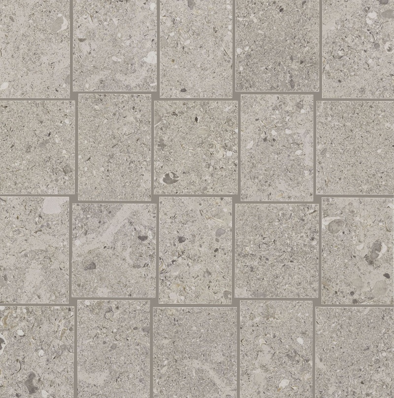 Dignitary Superior Taupe Porcelain Mosaic - 2" X 3" Abstract - Matte