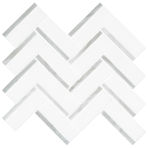 Cubist Ice / Ash Glass Mosaic - Acute - Glossy