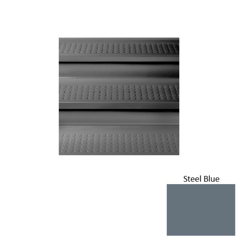 Solid 177 Steel Blue Rubber Stair Tread with Kevlar