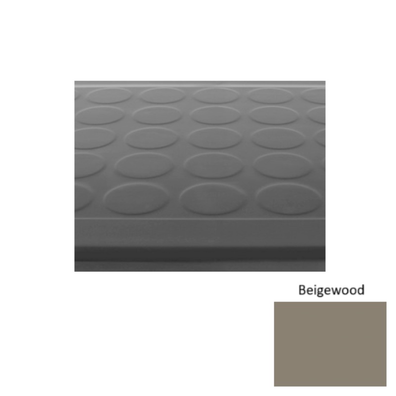 Solid 92 Beigewood Low Profile Raised Circular Rubber (Sq) Stair Tread - Textured