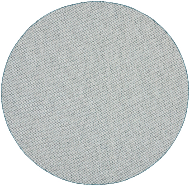 Courtyard Cou01 Ivory / Aqua Polypropylene Modern Area Rug