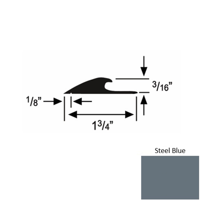 Solid 42 Steel Blue Rubber Custom Carpet Edging