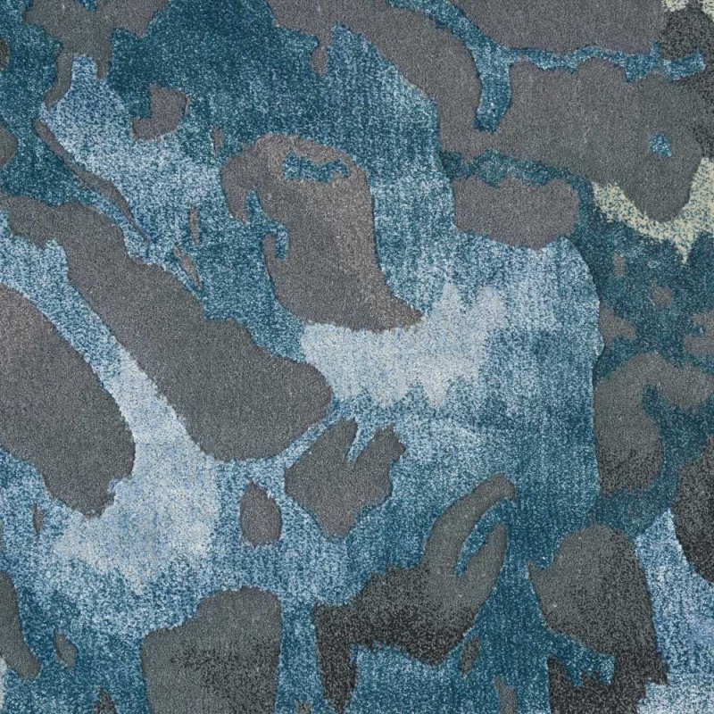 Prismatic Grey Slate Prs14 Wool Blend Contemporary Area Rug - 2 Ft X 3 Ft - Grey Slate