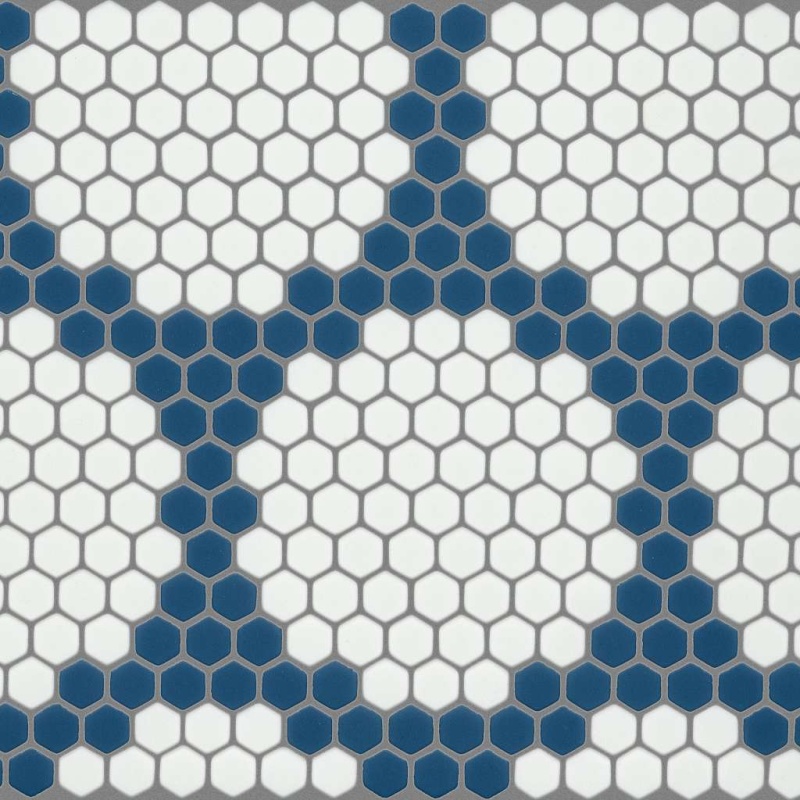 Retro Colony Indigo Glass Mosaic - Hexagon - Matte
