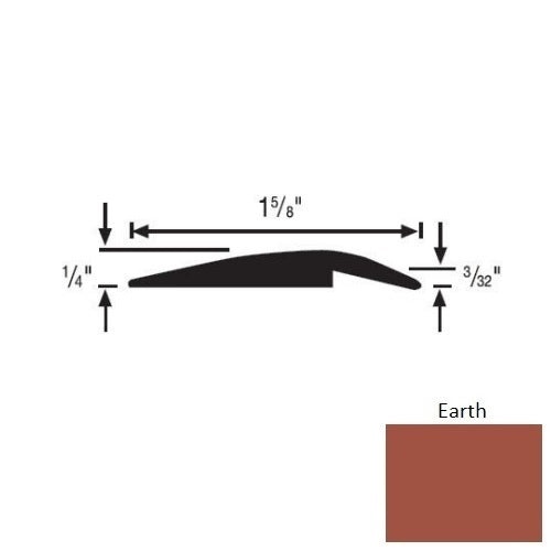 Flextones Earth Vinyl 156 Underslung Reducer - 1 5/8" X 35 Ft Coils - Thermoplastic