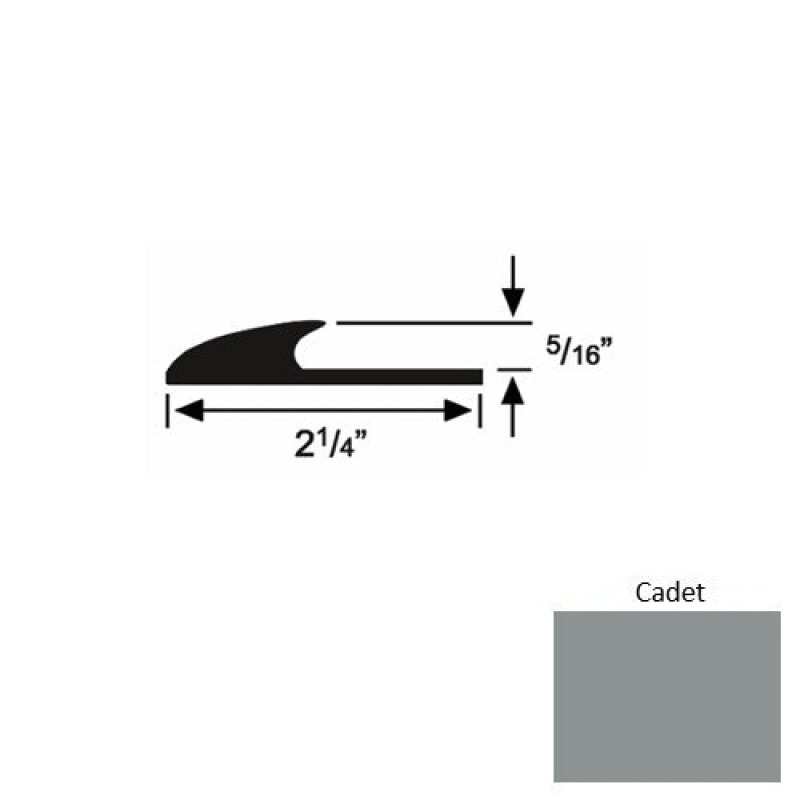 Solid 39 Cadet Rubber Glue Down Carpet Edge - 2 1/4" X 9 Ft (108") X 5/16"
