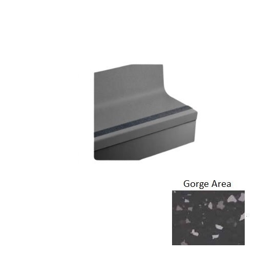 19" X 36" Angle Fit Speckled Stair Tread With Riser