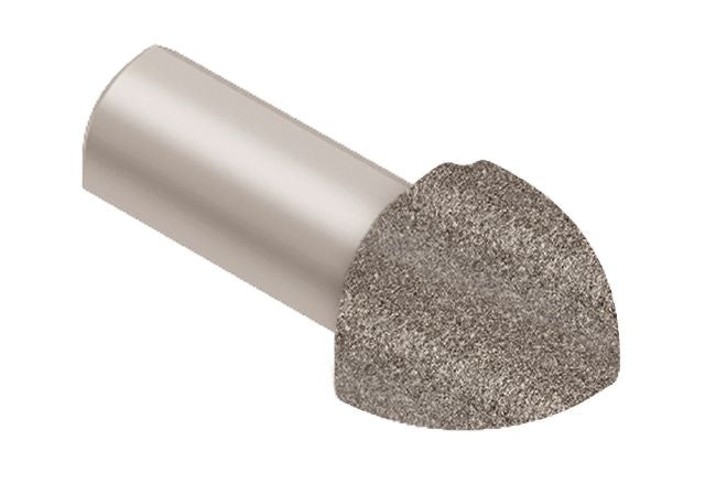 Rondec 90 Degree Outside Corner Metal Tile Edging Trim - Stone Grey Color Coated Aluminum