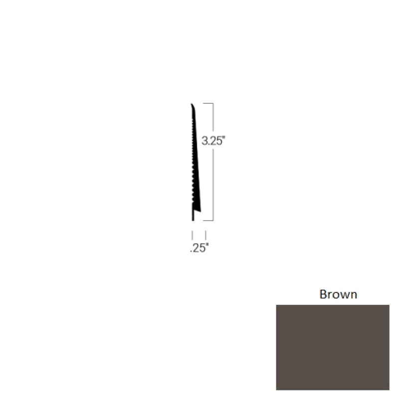 Johnsonite Brown Rubber Tightlock Carpet Rubber Base