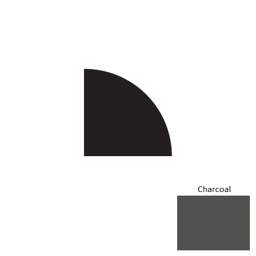 Johnsonite Charcoal Rubber Moulding / Trim - 3/4" X 8 Ft (96") X 3/4" Millwork Quarter Round - Millwork Quarter Round
