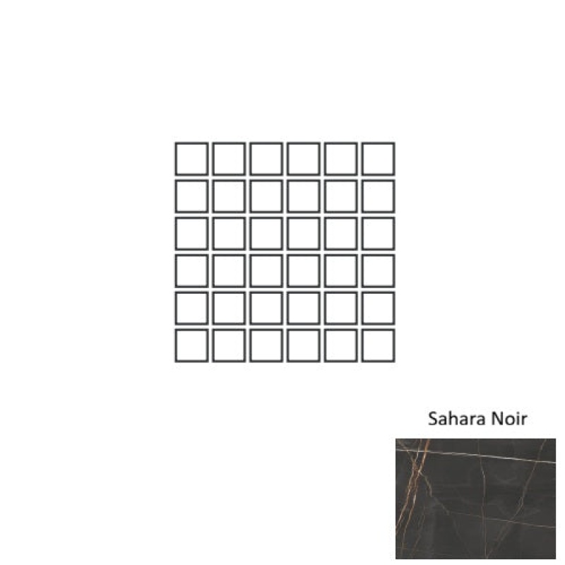 Marmi Lux Sahara Noir Porcelain Mosaic 2" x 2" Natural