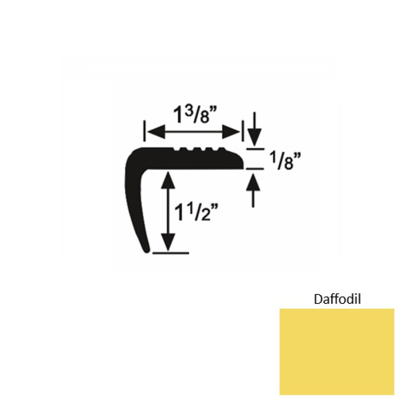 Solid 05 Daffodil Rubber Domestic Stair Nosing (Sq) - 1 3/8" X 9 Ft (108")