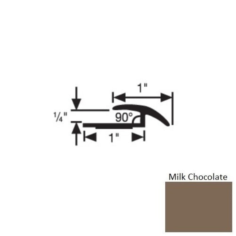 Flextones Milk Chocolate Vinyl Carpet Transition 1" x 12 ft