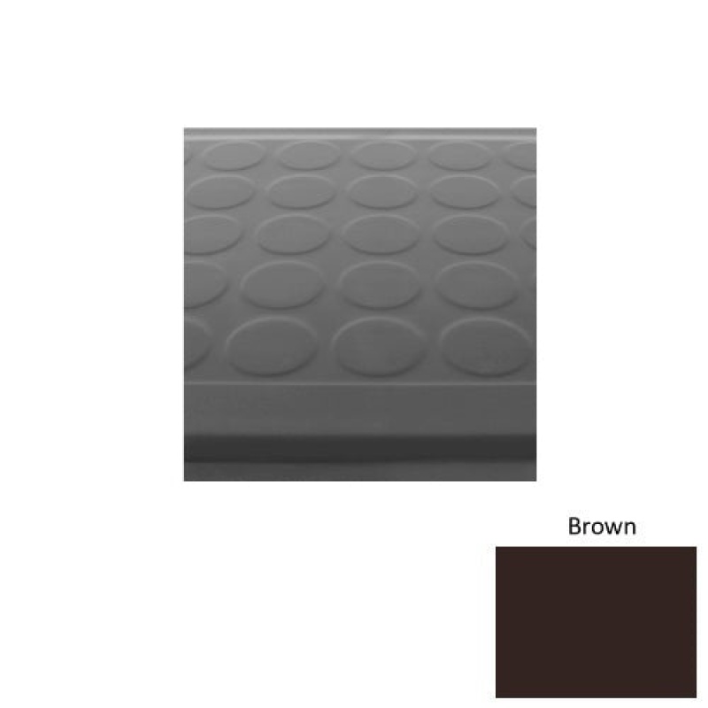 Solid 92 Brown Low Profile Raised Circular Rubber (Sq) With Black Abrasive Strip Stair Tread - Textured