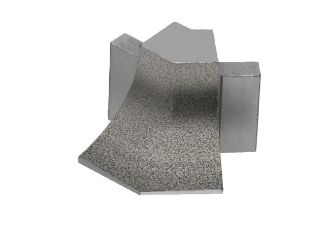 Dilex Ahka 135 Degree Outside Corner Metal Tile Edging Trim - Pewter Textured Color Coated Aluminum - 9/16" X 1"