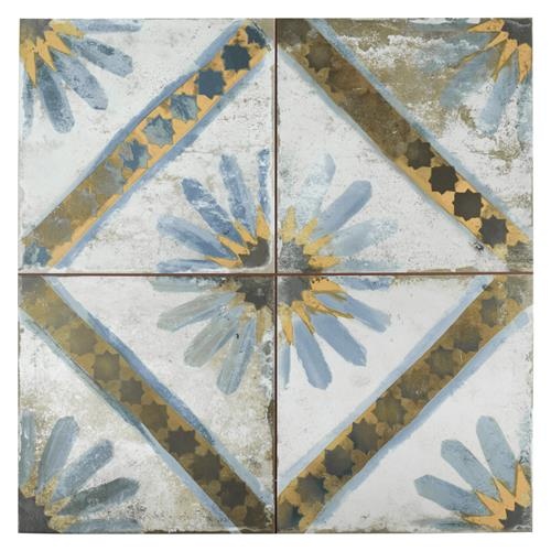 Kings Marrakech Blue Ceramic Tile - Matte - 17 5/8" X 17 5/8"