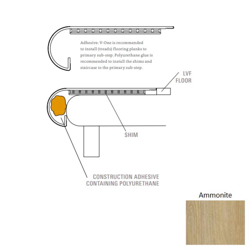 Delmont Ammonite Luxury Vinyl Flush Stair Nose