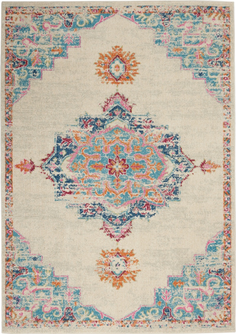 Passion Psn24 Grey / Multi Polypropylene Bohemian Area Rug