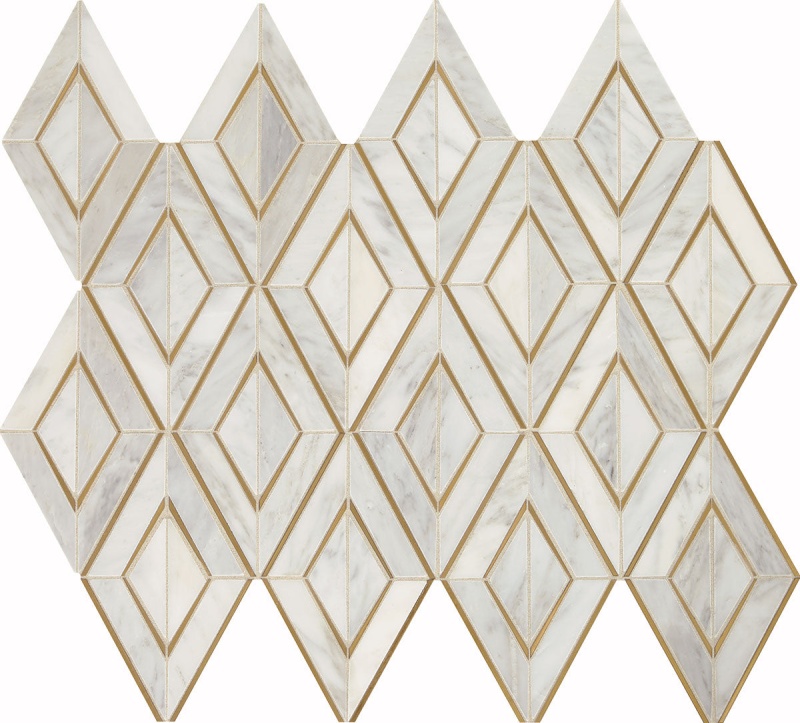 Lavaliere First Snow Elegance With Brass Mixed Mosaic - Diamond - Polished