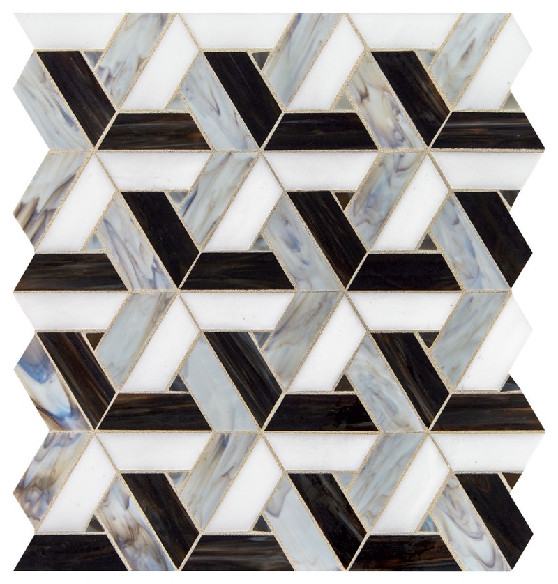 Vivify Midnight Dream Glass Mosaic - Trapezoid - Matte, Per Pack: 13.1 Enter Quantity In Sqft