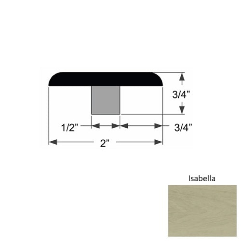 Regent Isabella Hardwood Moulding / Trim - 2" X 84" Flat T Molding - Urethane