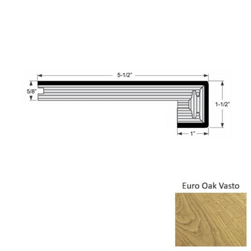 Costa Euro Oak Vasto Hardwood Moulding / Trim - 5 1/2" X 75" Engineered Square Stair Nose - Urethane