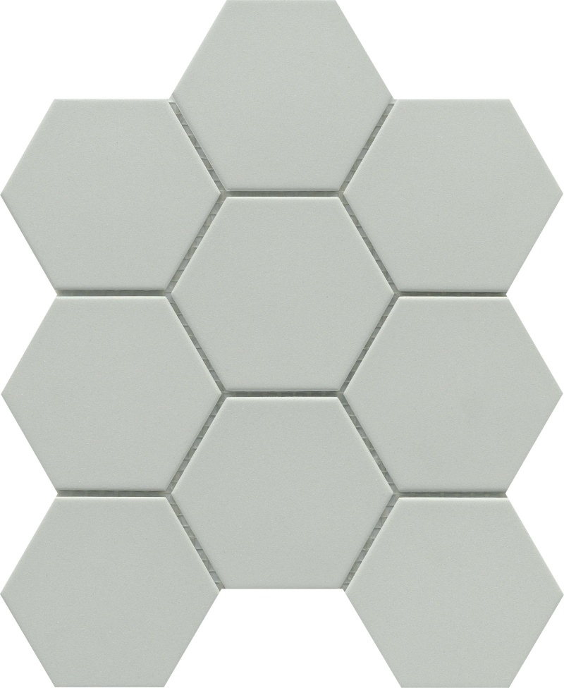 Source Gray Solid Porcelain Mosaic - 3" Hexagon - Matte