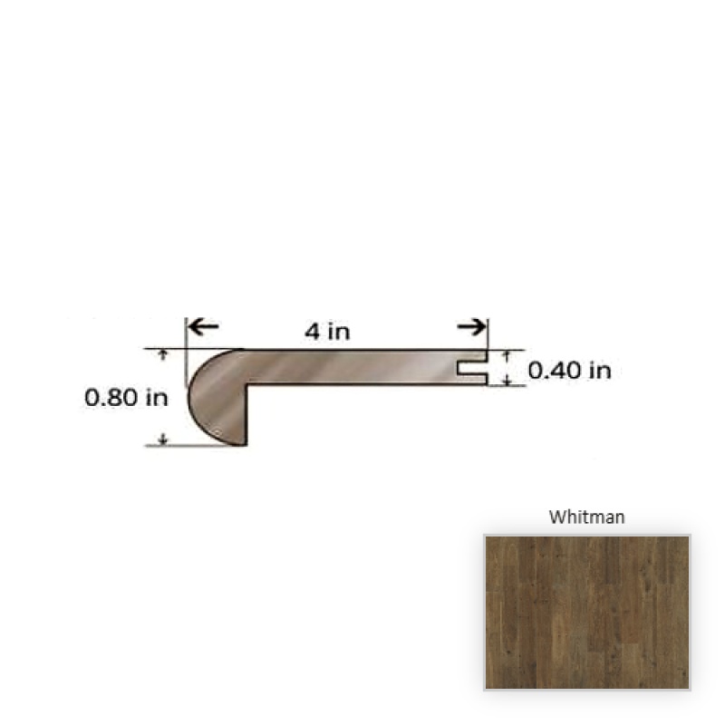 Oak Whitman Hardwood Moulding / Trim - 84.25" Stair Nose - Nu Oil