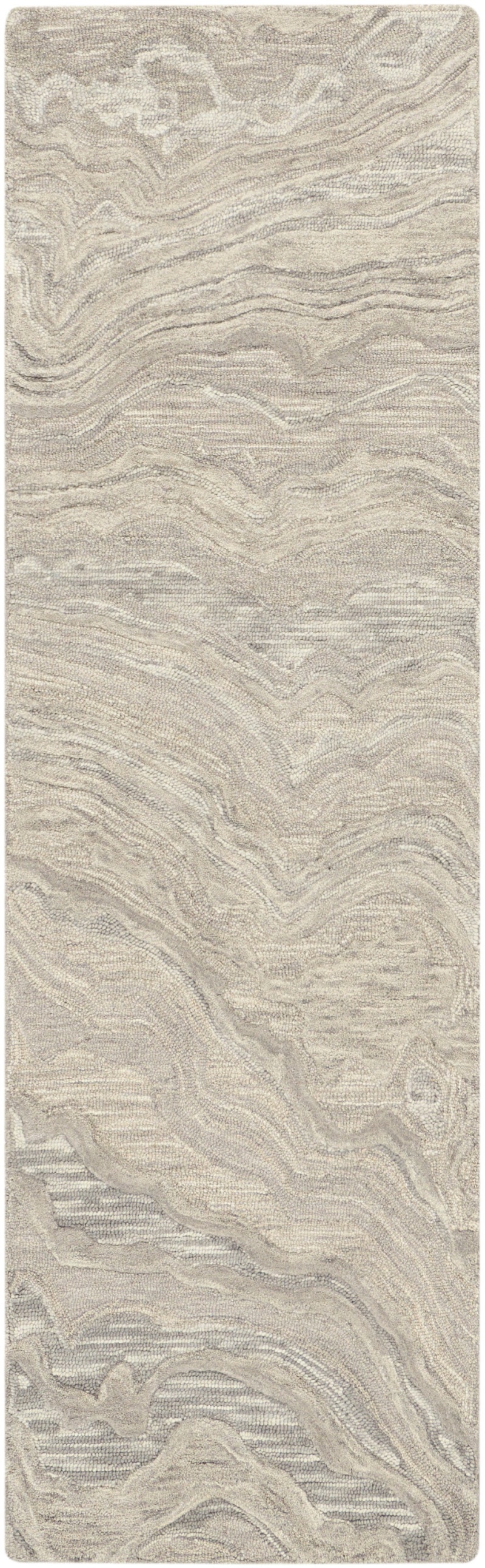 Graceful Grey Gru01 Wool Modern Area Rug - 8 Ft - Grey