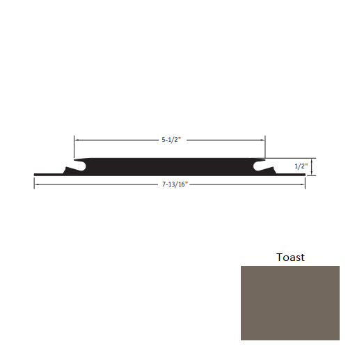 Johnsonite Toast Vinyl Moulding / Trim - 5 1/2" X 7 13/16" X 3 Ft (36") X 12" Carpet Insert Threshold - Carpet Insert Threshold