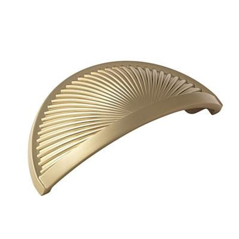 Sea Grass Zinc Cabinet Cup Pull - Golden Champagne - 3" (76 Mm) Center To Center