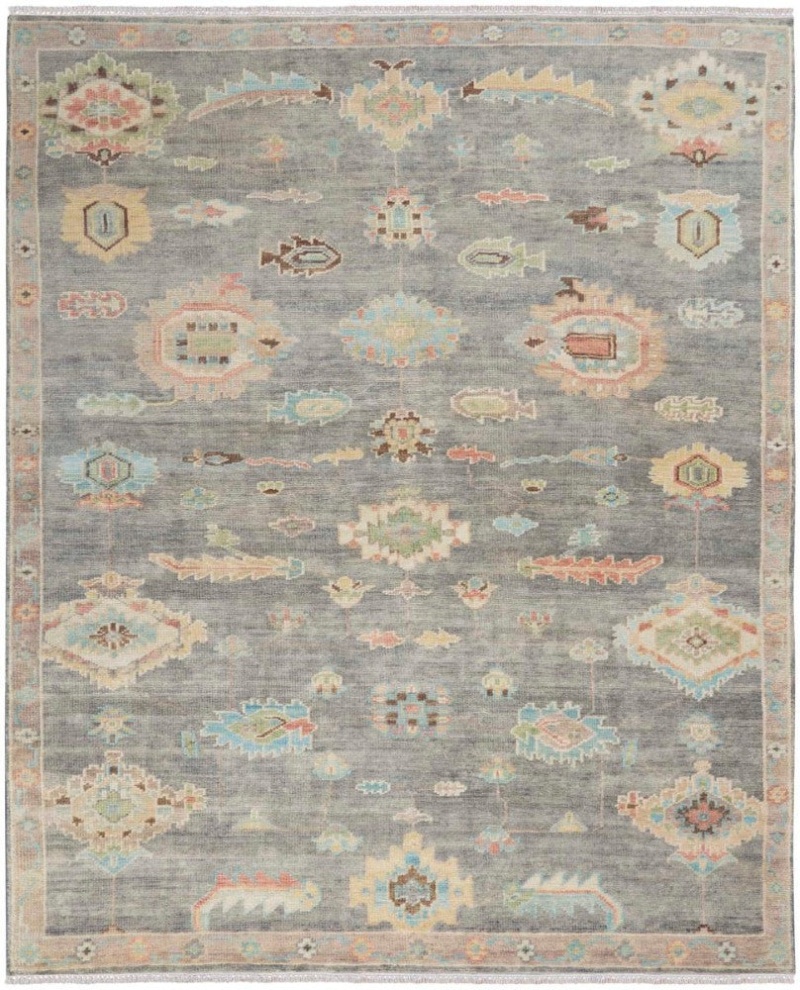 Odessa Dark Grey Multicolor Ods02 Wool Traditional Area Rug - 8 Ft X 10 Ft - Dark Grey Multicolor
