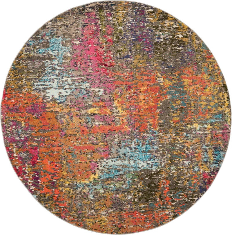 Celestial Ces14 Sunset Polypropylene Round Area Rug