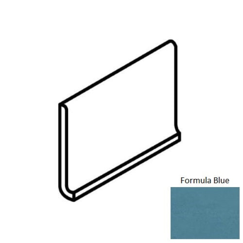 Theoretical Bold Formula Blue Porcelain Floor & Wall Trim - 6" X 12" Cove Base - Matte