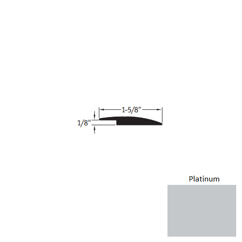 Johnsonite Platinum Vinyl Moulding / Trim - 1 5/8" X 35 Ft (420") X 1/8" Reducer - Reducer