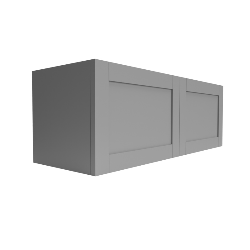 Single Shaker Grey Matte Wood Kitchen Microwave Base Cabinet