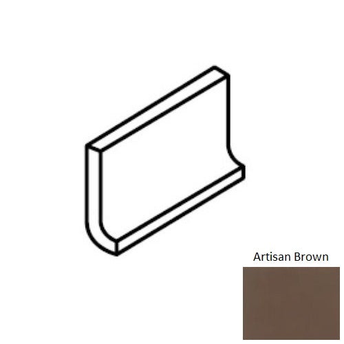 Color Wheel Classic Artisan Brown Ceramic Wall Trim - 3" X 6" Flat Top Cove Base