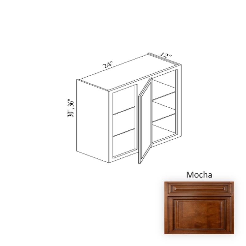 Wbc2436 Mocha Wood Kitchen Corner Blind Base Cabinet - 24" X 36" X 12" (Assembly Required) - Mocha