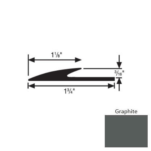 Flextones Graphite Vinyl 185 Transition Edge Guard - 3/16" X 12 Ft - Thermoplastic