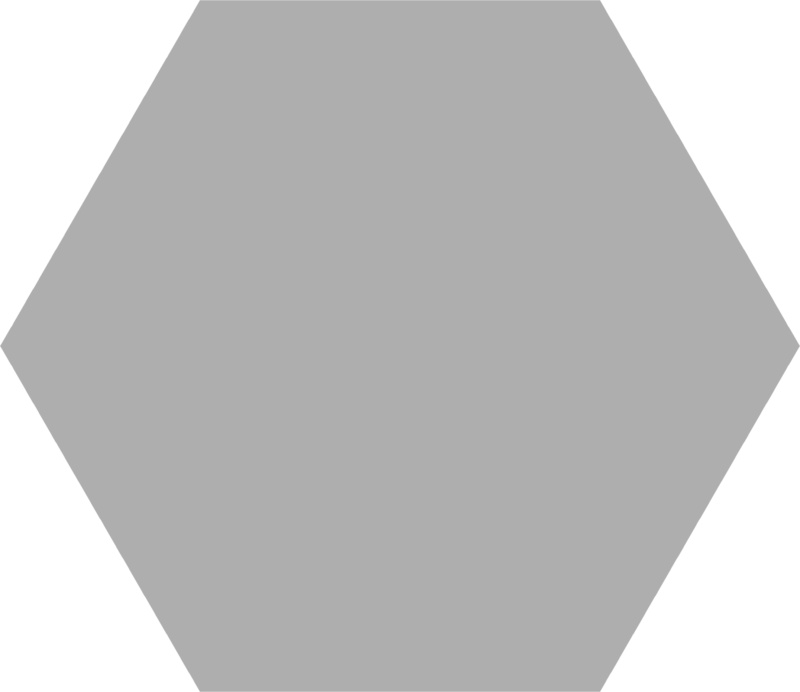 Basic Silver Ceramic Tile - Glazed - 8.75" X 10" Hexagon