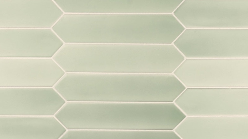 Lanse Mint Picket Ceramic Tile - Glossy - 2" x 10"