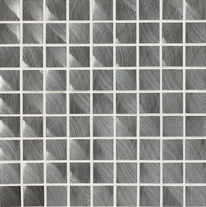 Structure Gunmetal Aluminum Mosaic - 1" X 1" - Satin